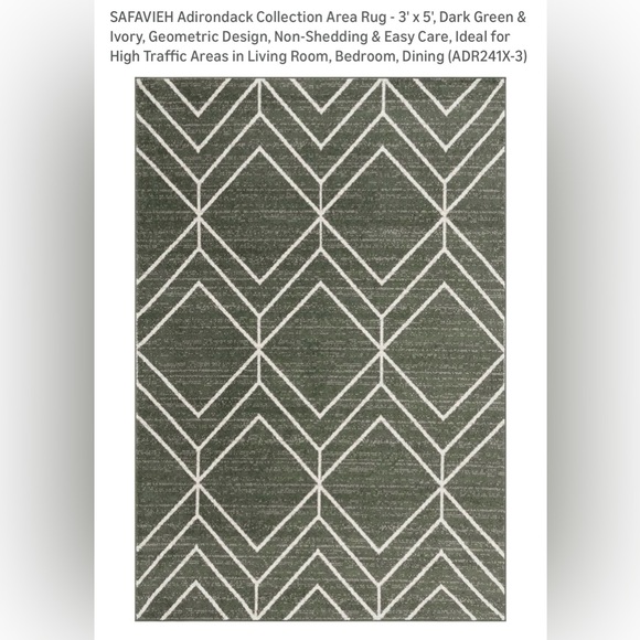New Safavieh Adirondack Rug in Green and Cream 3’x5’ - Picture 4 of 7